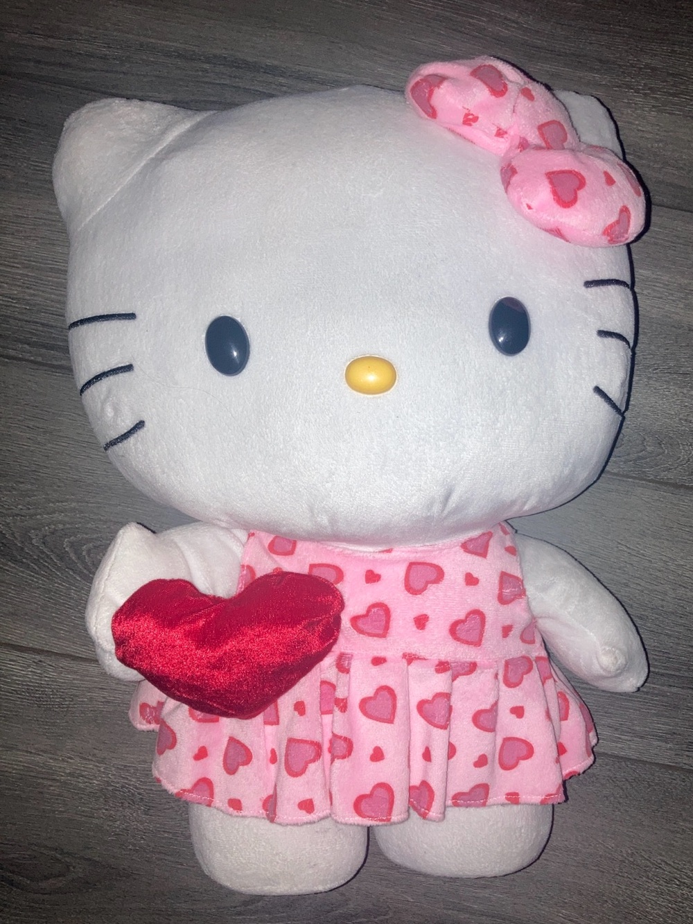 Hello Kitty Standing Plush with Pink Heart Dress